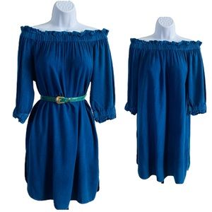 Off the Shoulder Jean Dress by Style Envy Size L